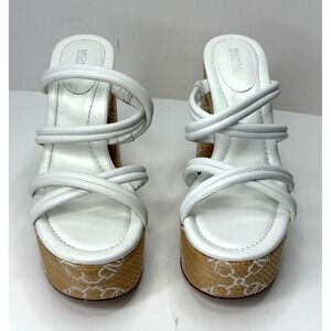 MICHAEL Michael Kors Corrine Slip On Espadrille Platform Sandals White 7.5M NWT